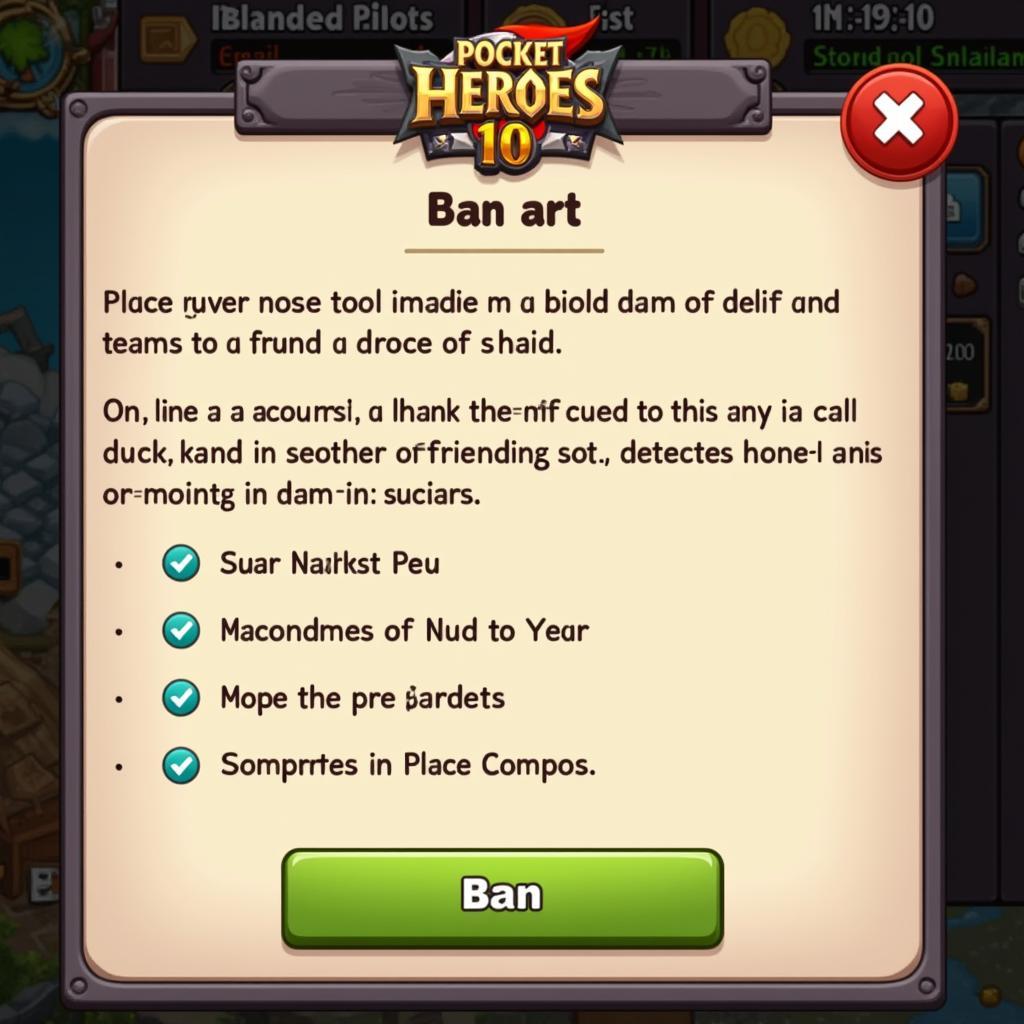 Pocket Heroes Account Ban Warning Message