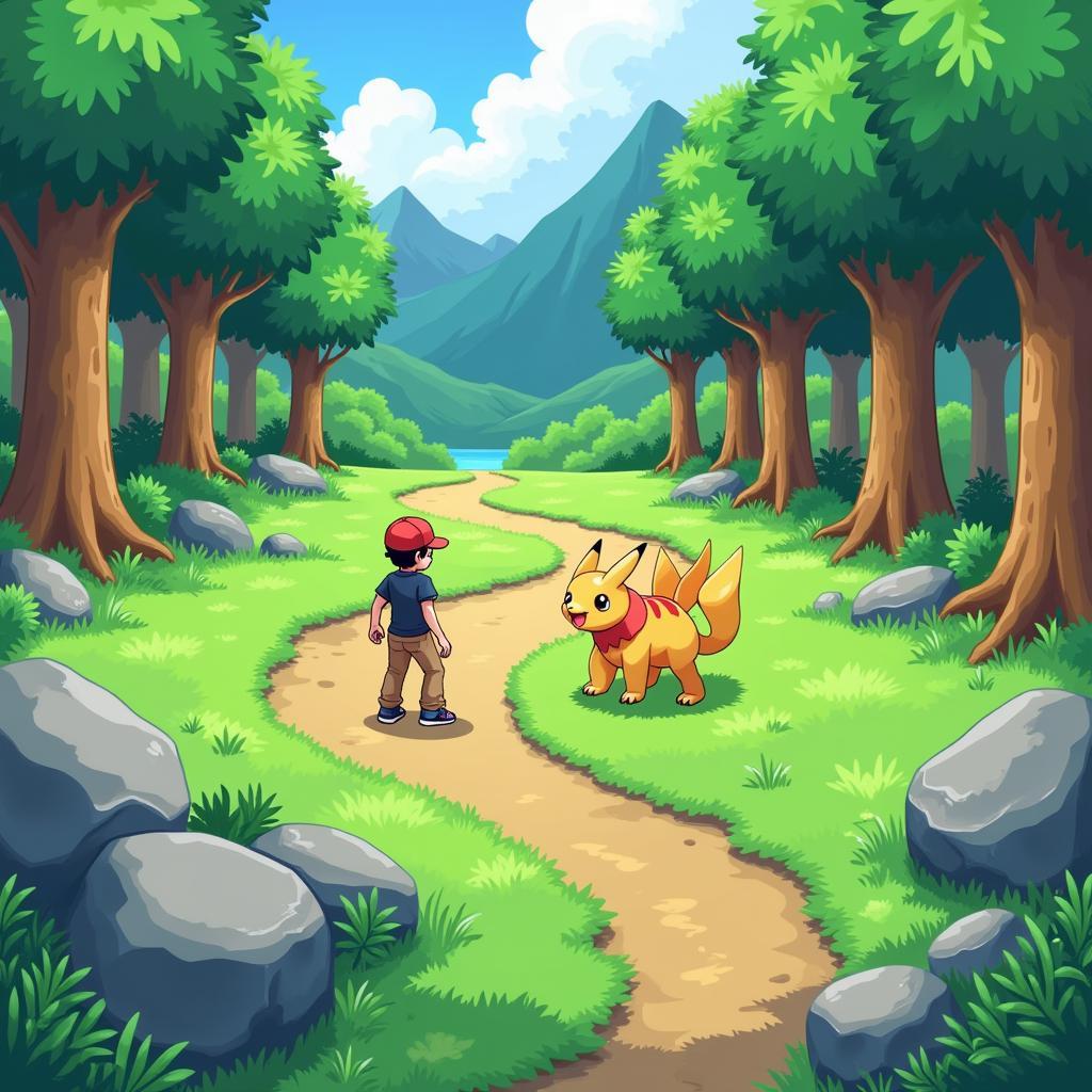 Screenshot of Pokemmo gameplay