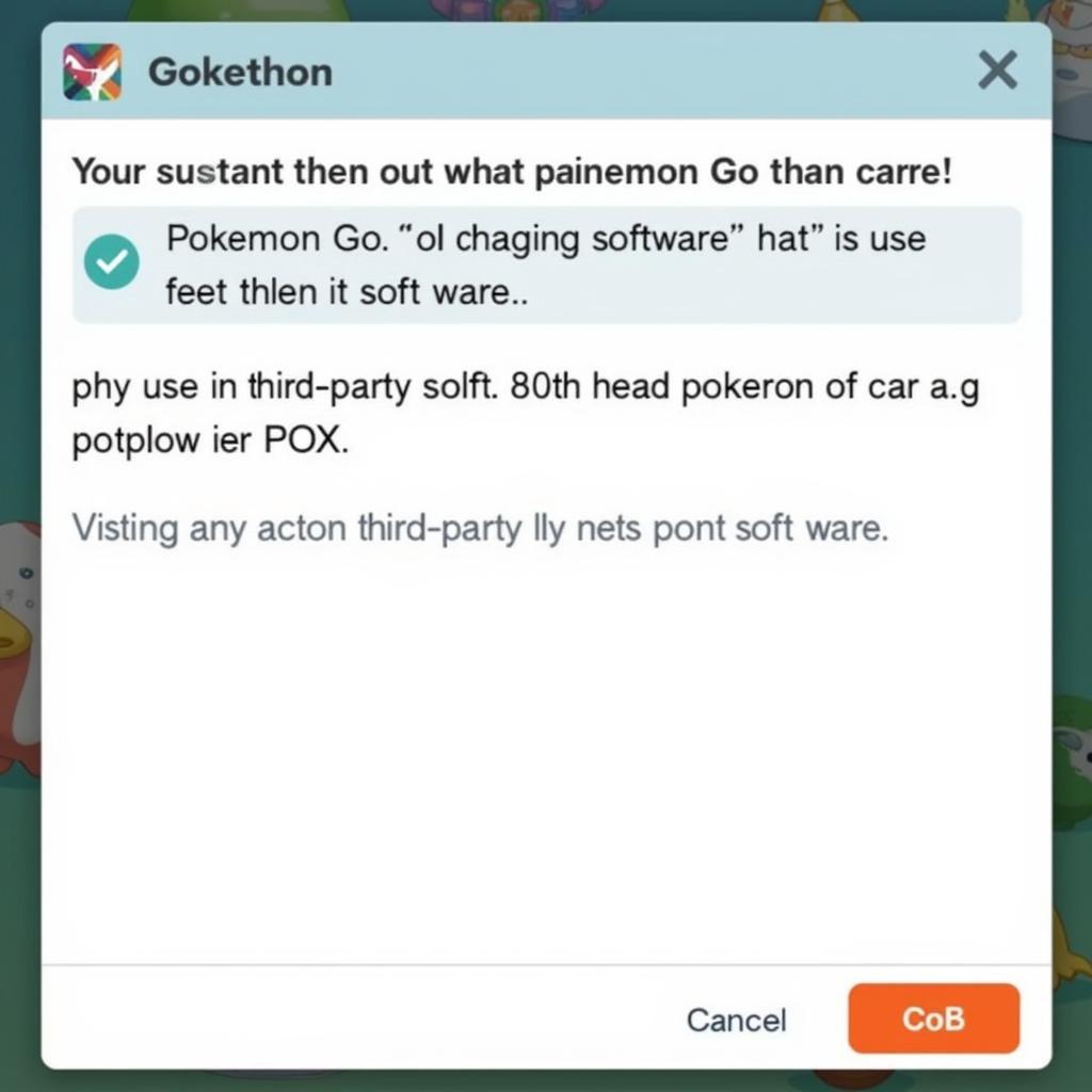 Pokemon Go account ban warning message