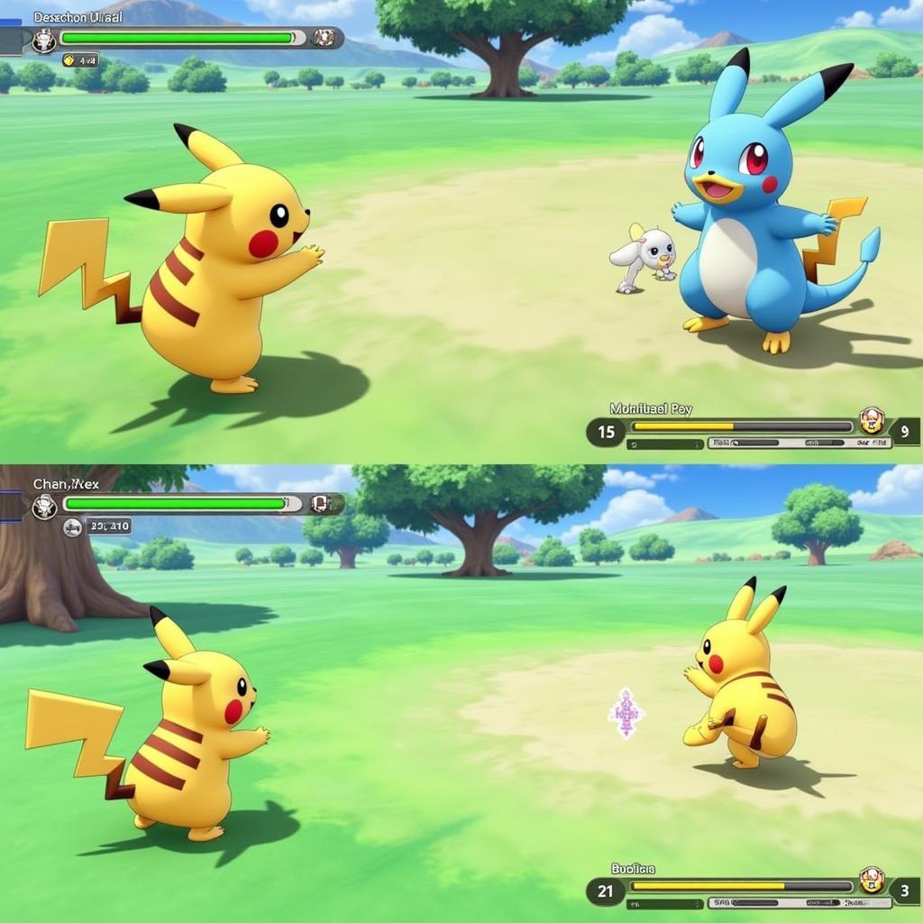 Pokemon Let's Go Pikachu battle scene