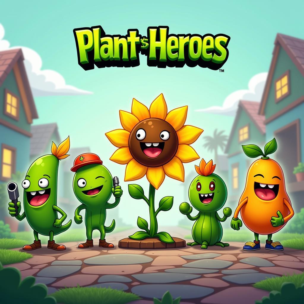 Selection screen showcasing the diverse roster of plant heroes available in the game