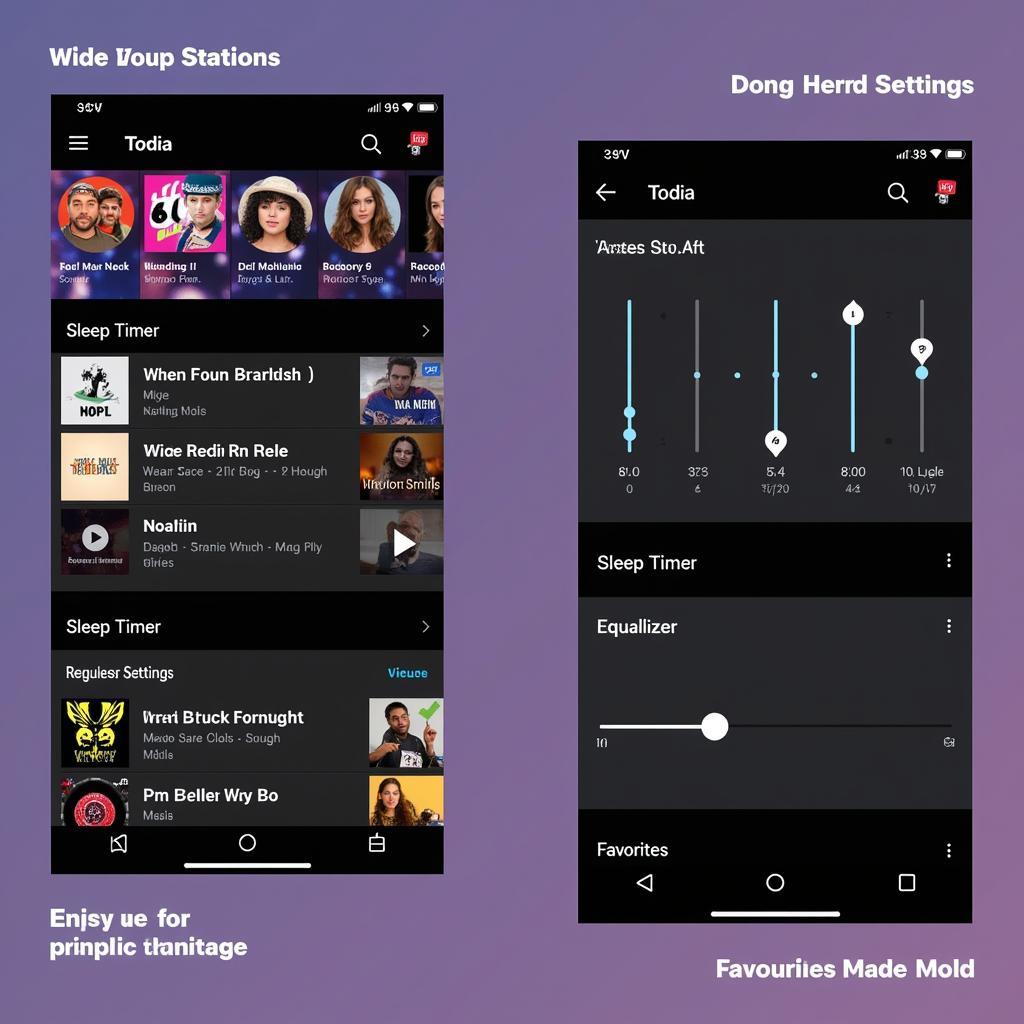 Radio App Features Display