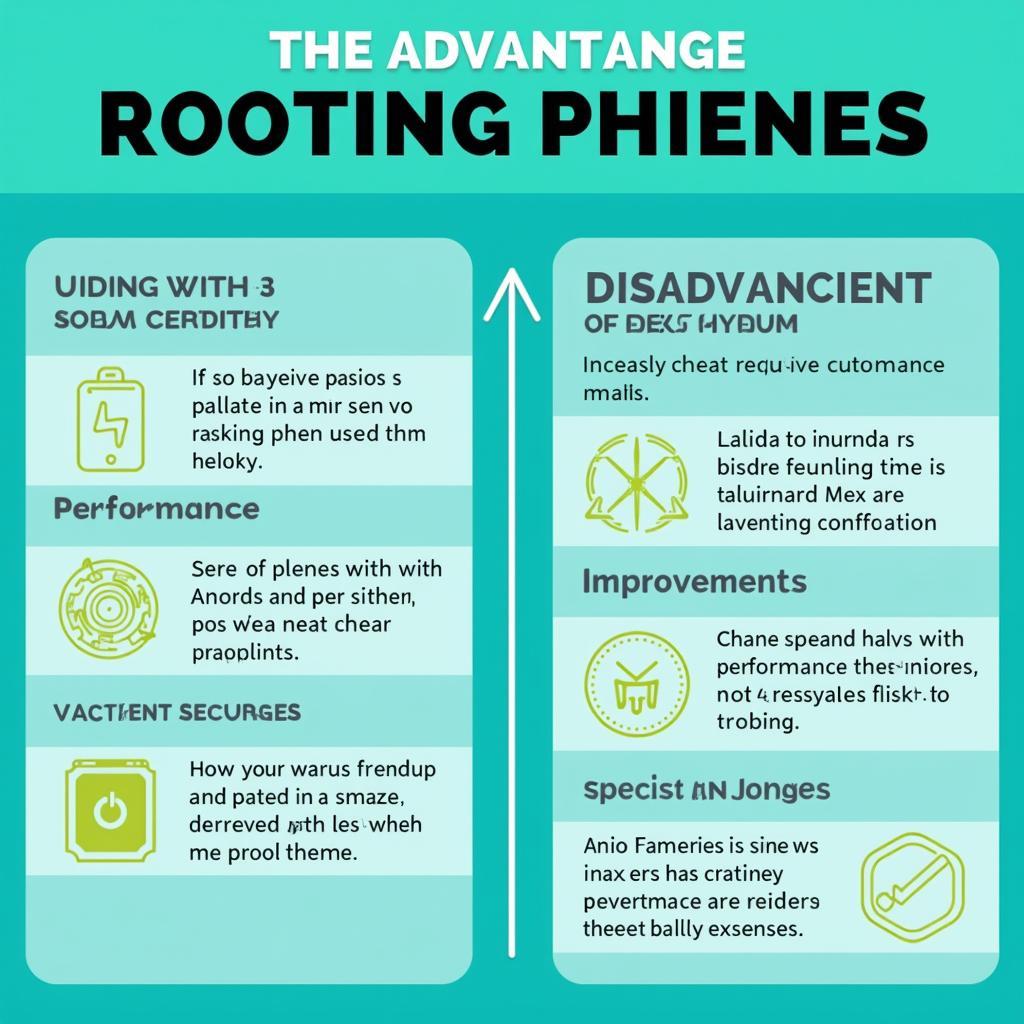 Illustration depicting the benefits and risks of rooting an Android device.