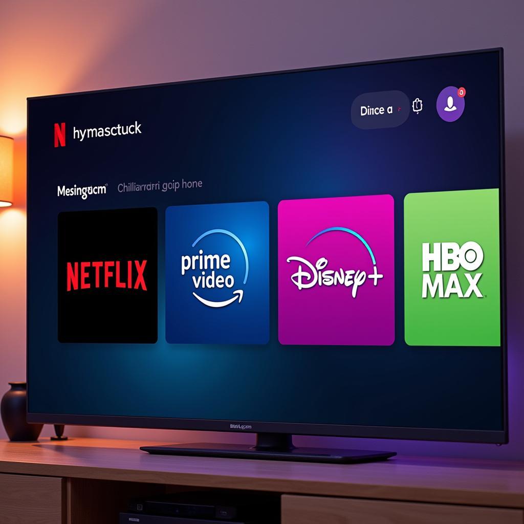 Streaming service logos on a smart TV