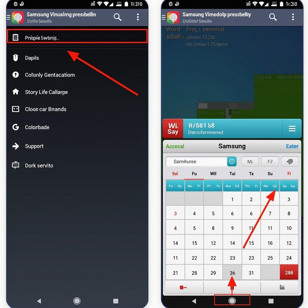 Samsung Calendar Interface on Android 5