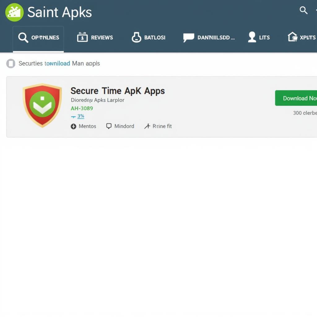 Website interface with a focus on secure APK download