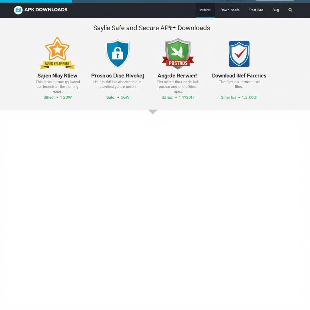 Website interface for safe APK download with user reviews and security badges.