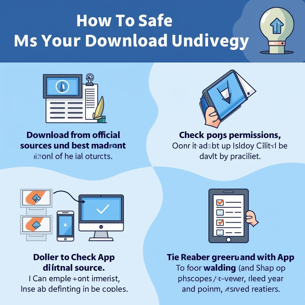 Illustration depicting secure app download practices