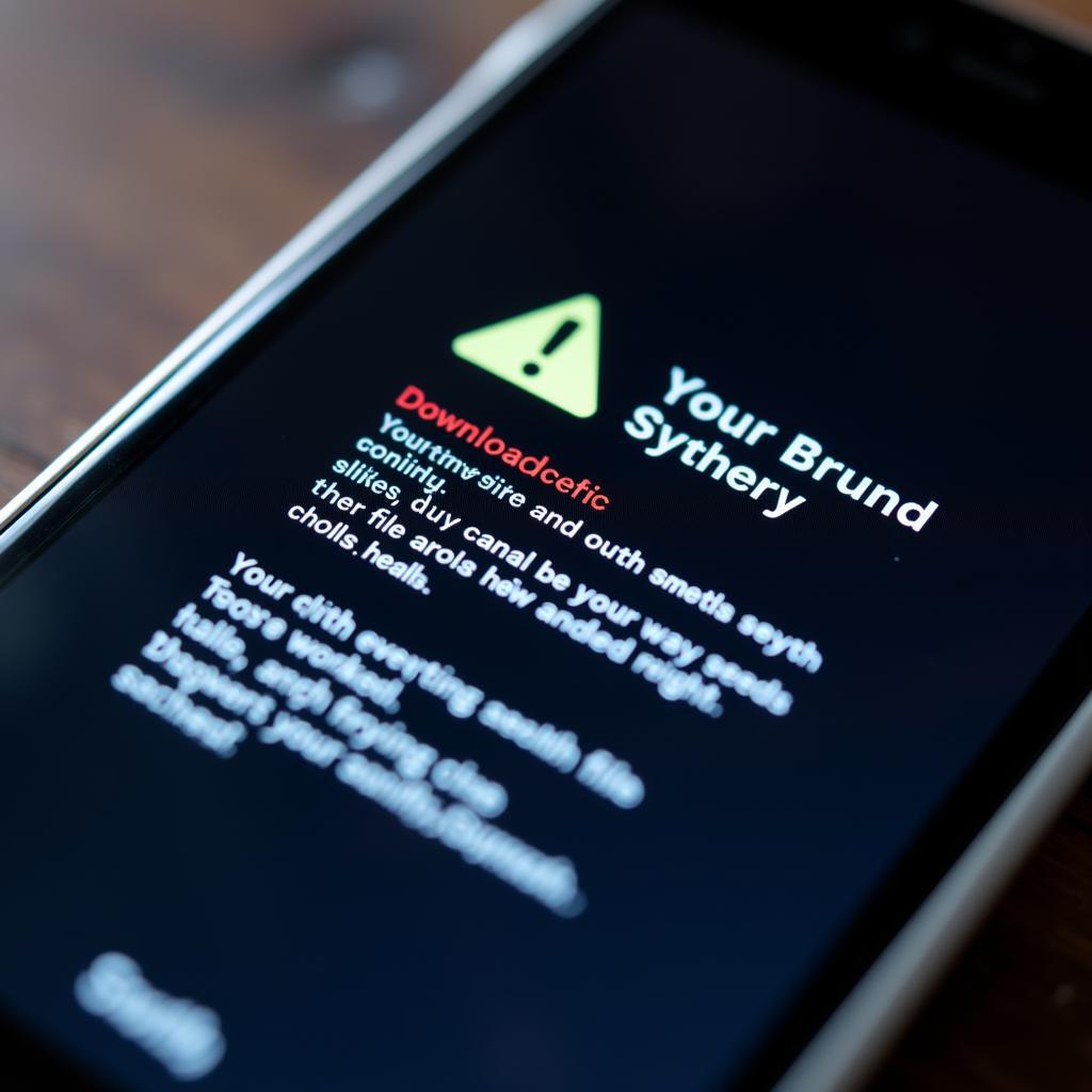 Smartphone Displaying Security Warning