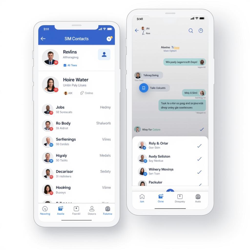 Sim Contacts App Interface