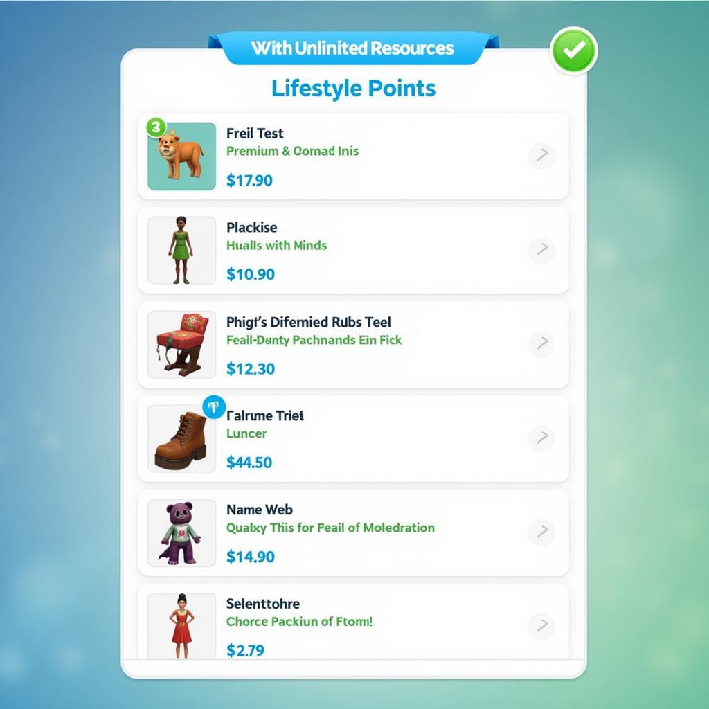 Sims Freeplay Shopping with Unlimited Lifestyle Points