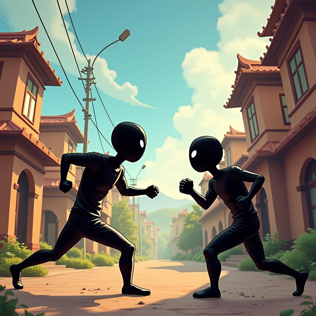 Intense Stickman Fighting Action