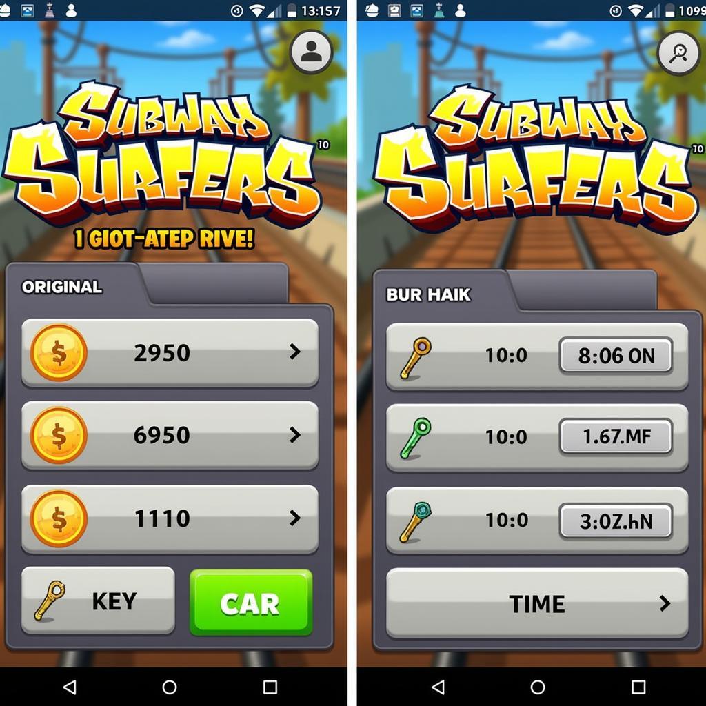 Subway Surfers Original vs. Hacked Version Comparison