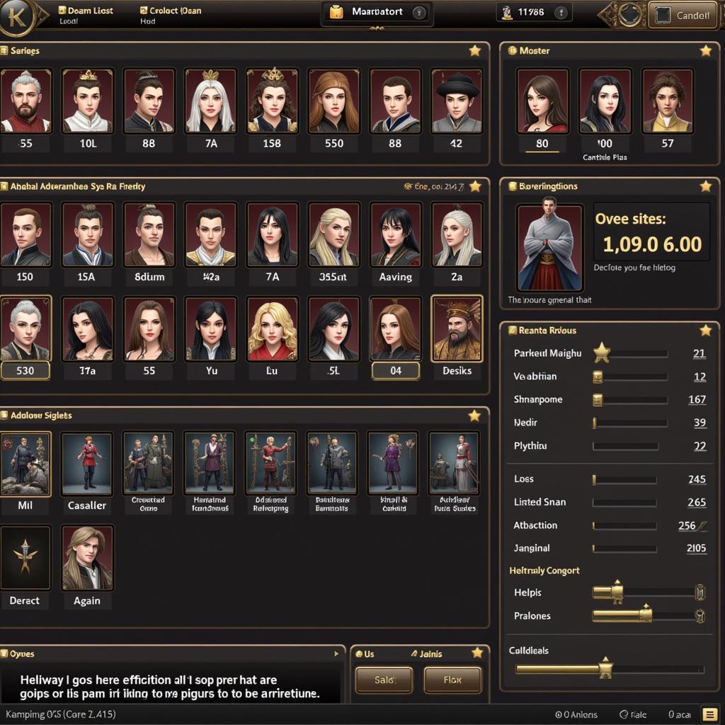 Three Kingdoms The Last Warlord APK Character Management Screen