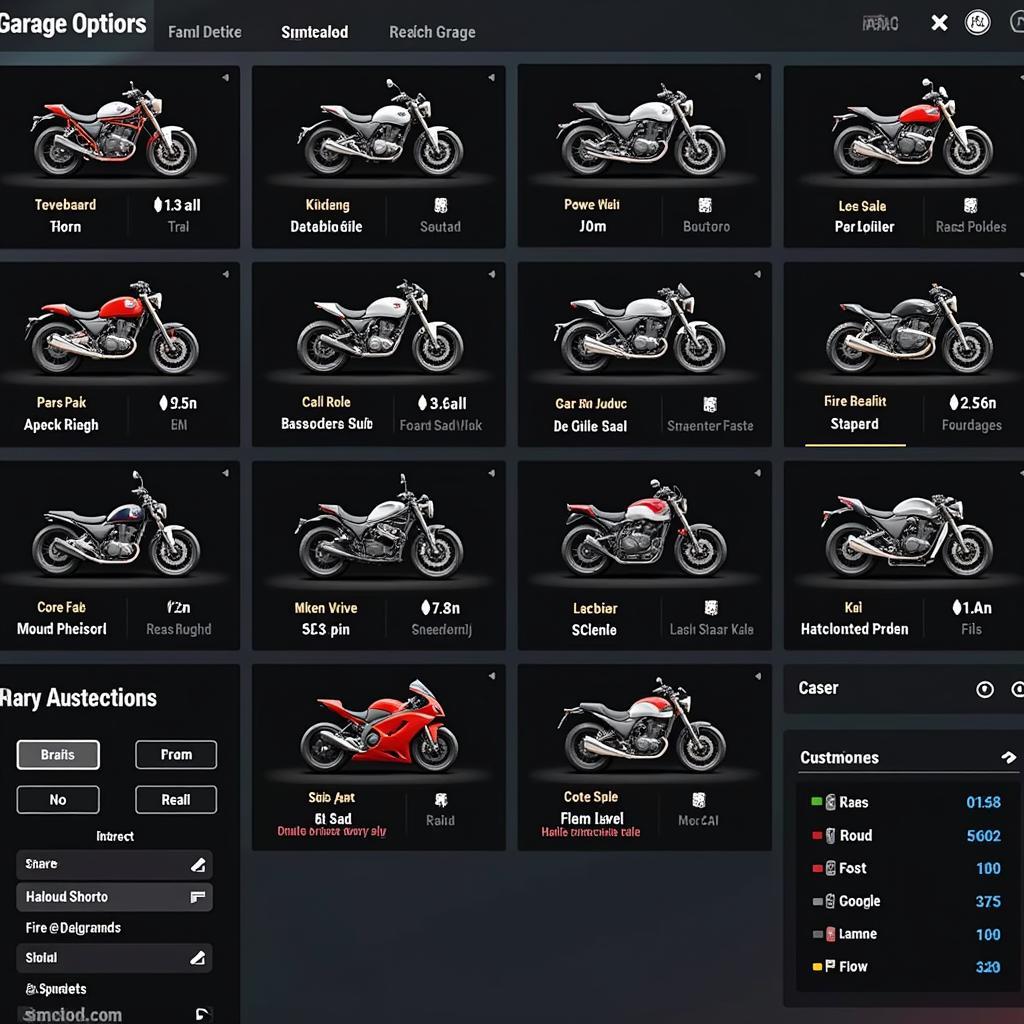 Traffic Rider Motorcycle Selection Screen