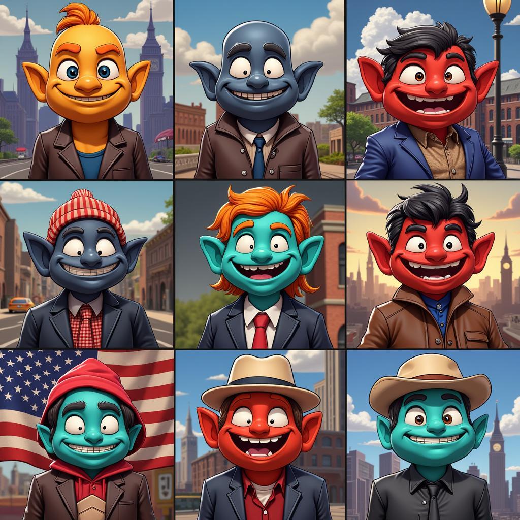 Troll Face Characters in USA Settings