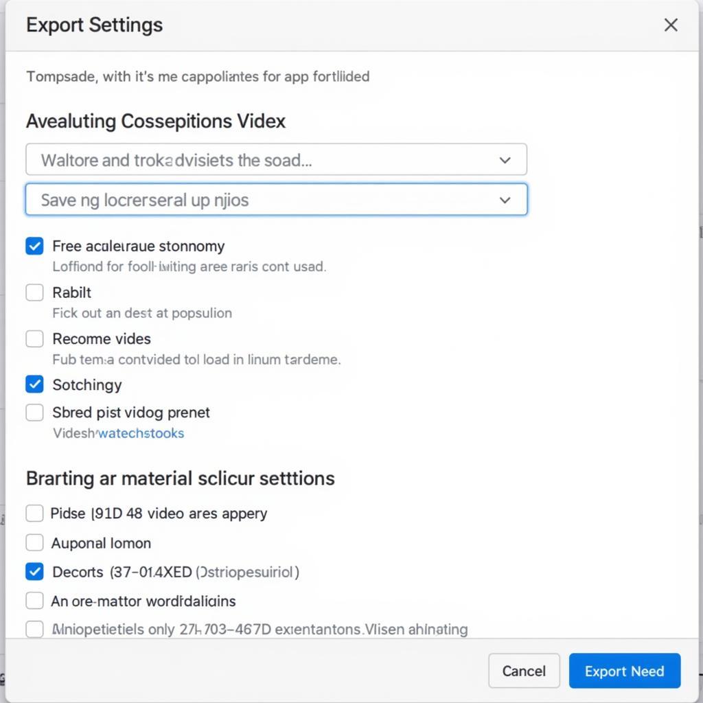 Export Settings in AudioVision