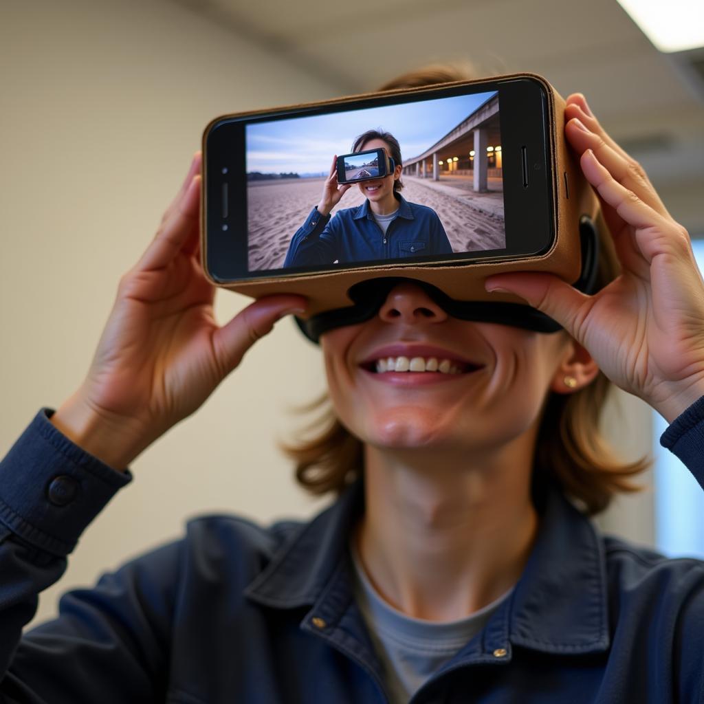 Viewing a VR photo with a Cardboard viewer