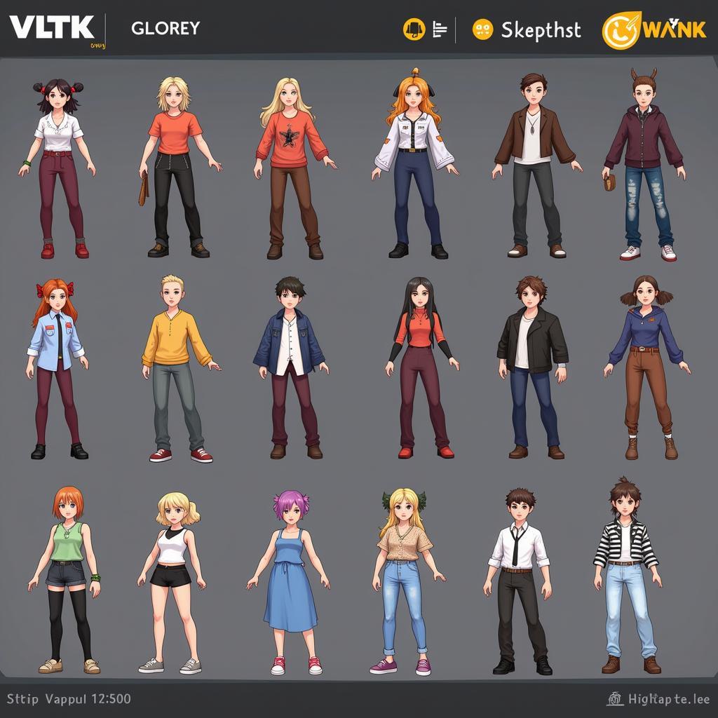 Character Customization Options in VLTK Mobile