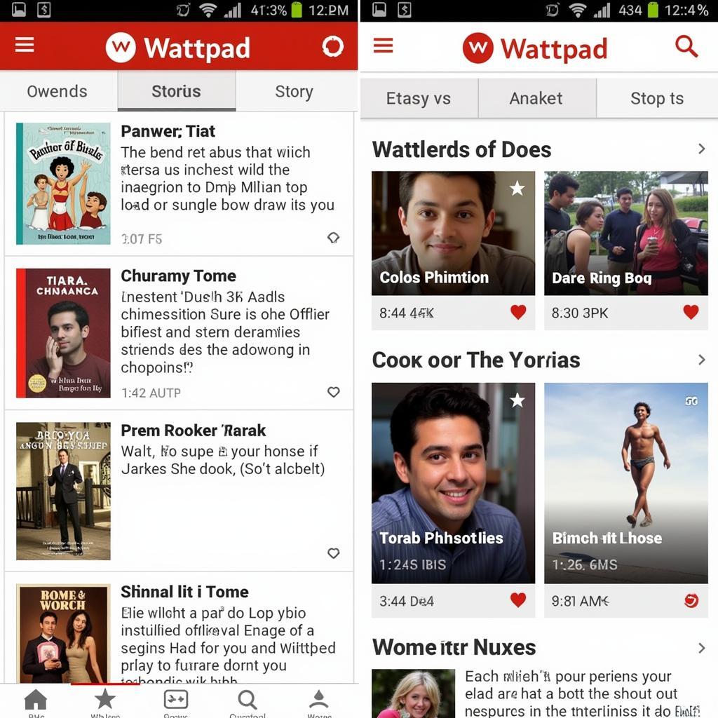 Wattpad App Interface