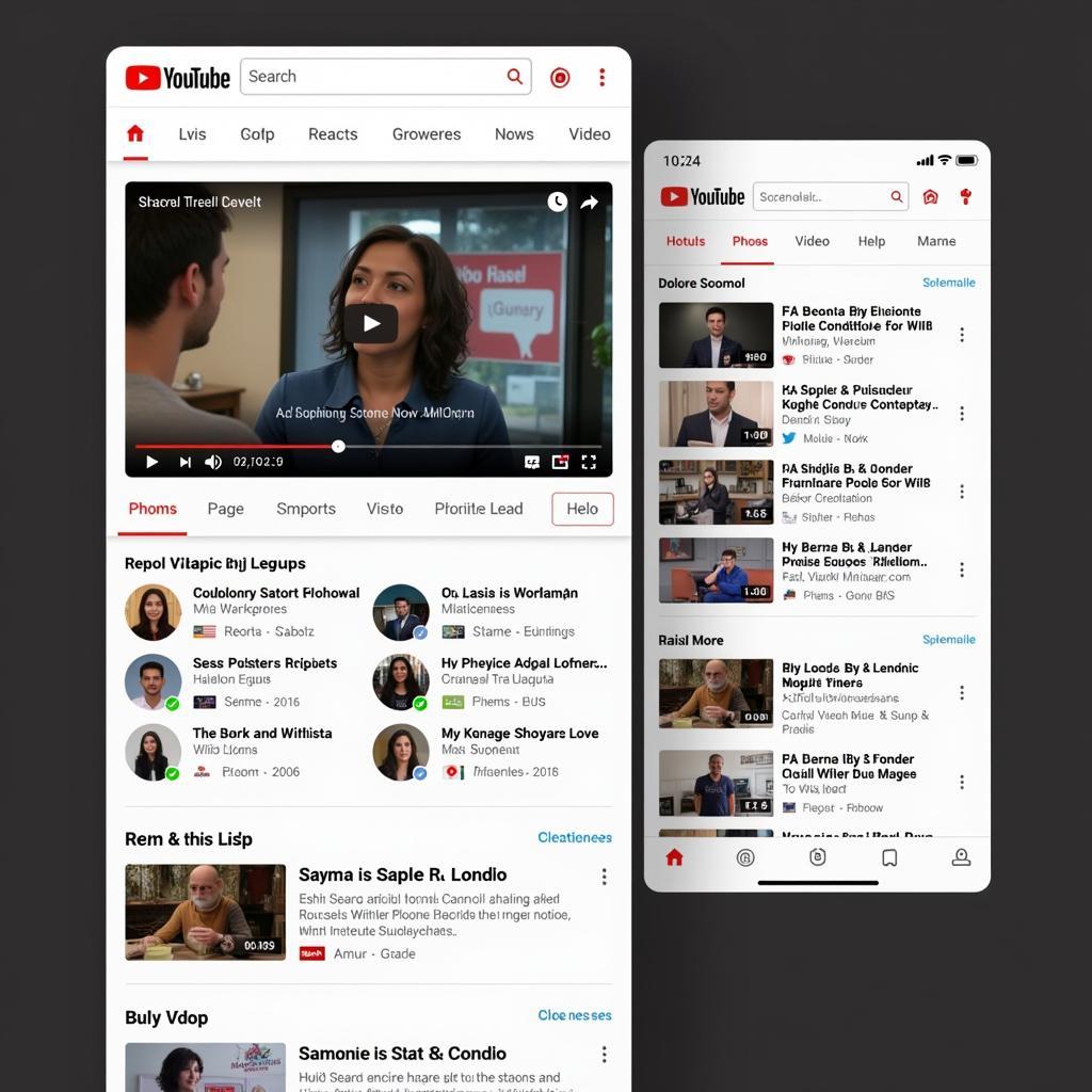 Screenshot of a Youtube Clone App Interface