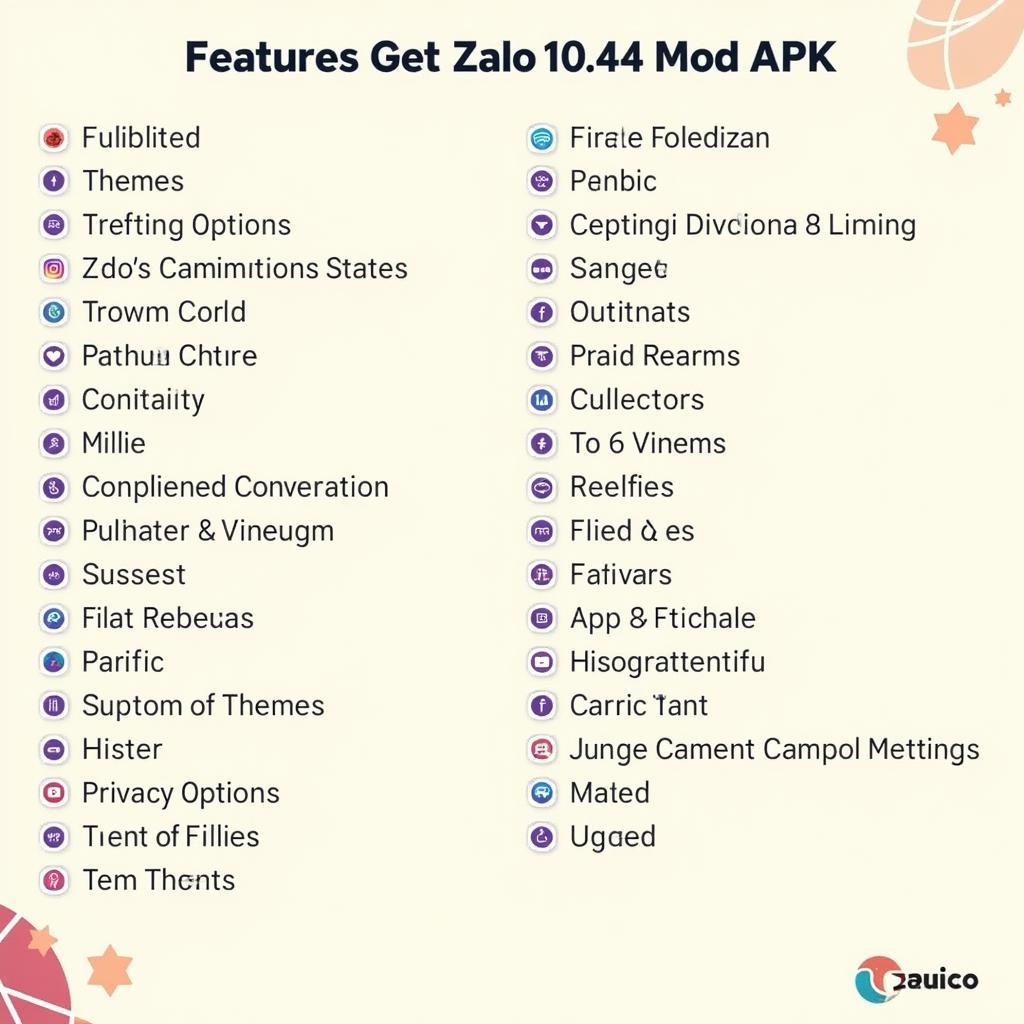 Zalo 1.0 44 Mod APK Features