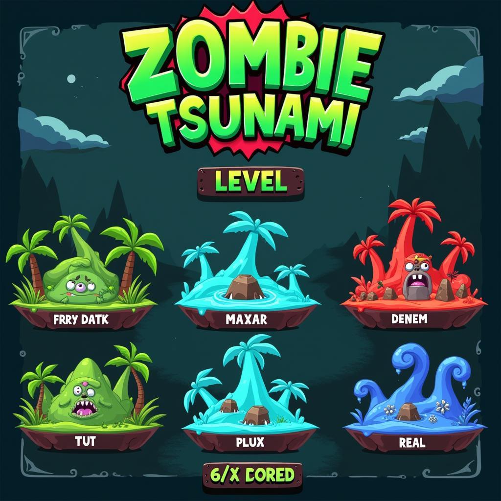 Zombie Tsunami Level Selection Screen