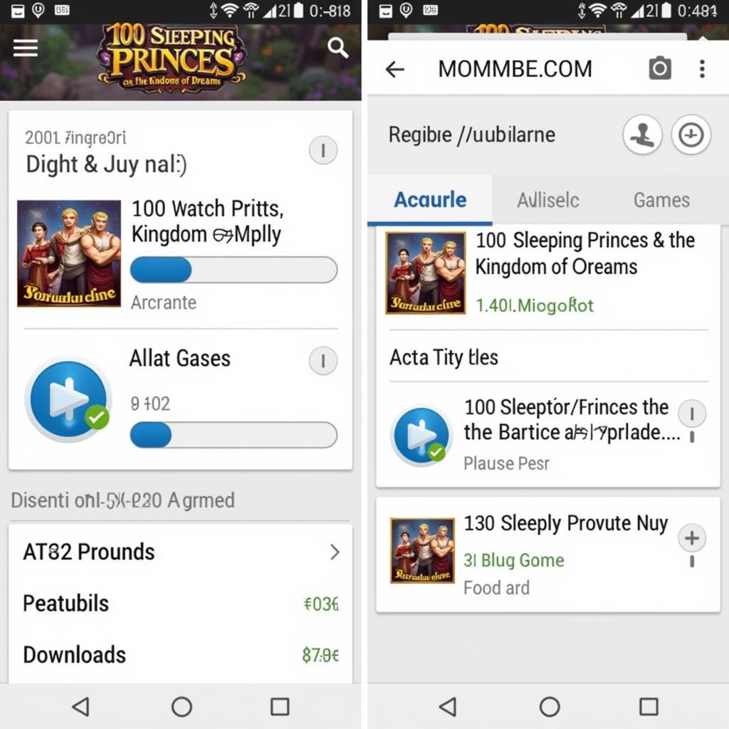 Downloading the 100 Sleeping Princes English APK