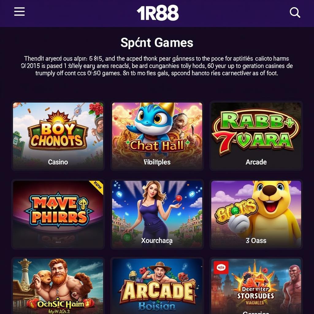 1r88 Vin APK Game Selection