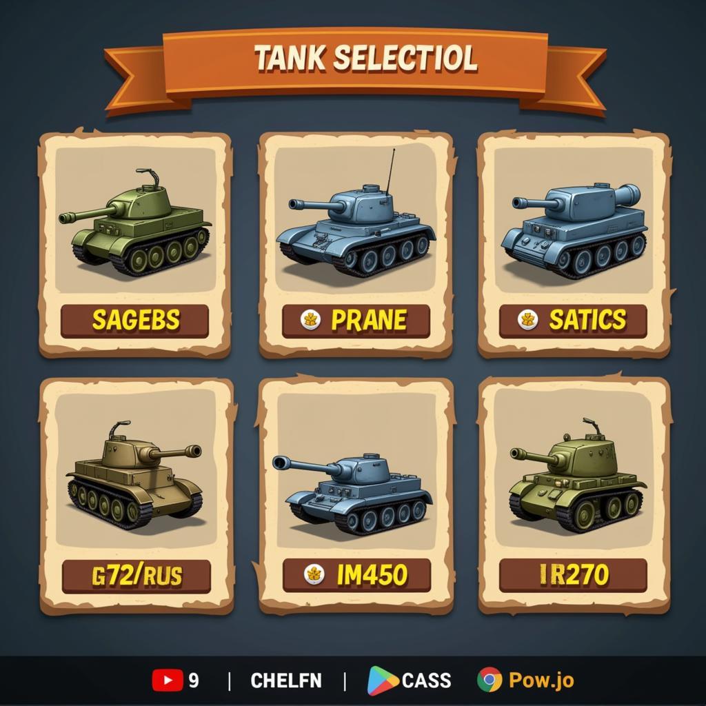 3v3 Tank Battle Mod APK Tank Selection Screen