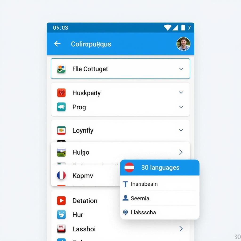 50 Languages APK Interface Screenshot