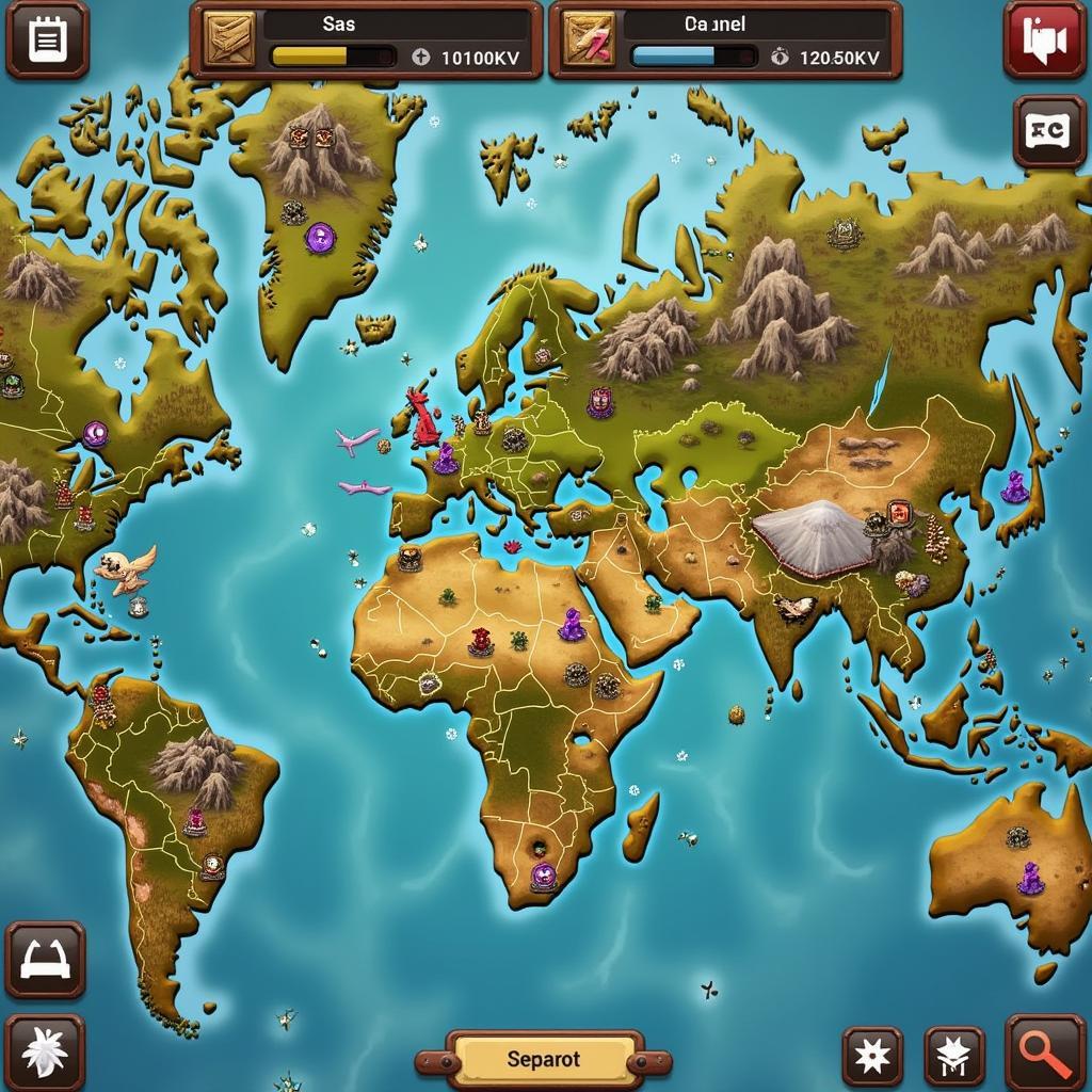 7 Worlders APK World Map Gameplay Screenshot