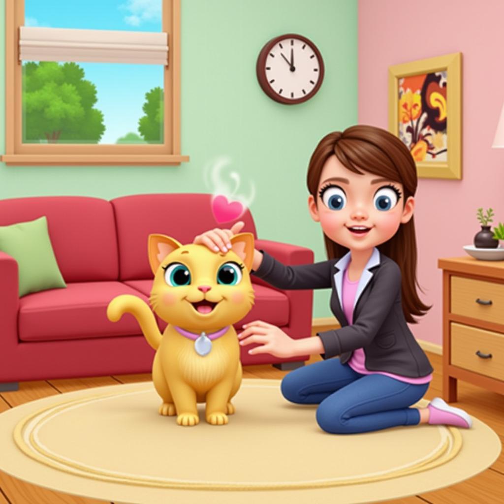 Adorable Home APK Cat Interaction