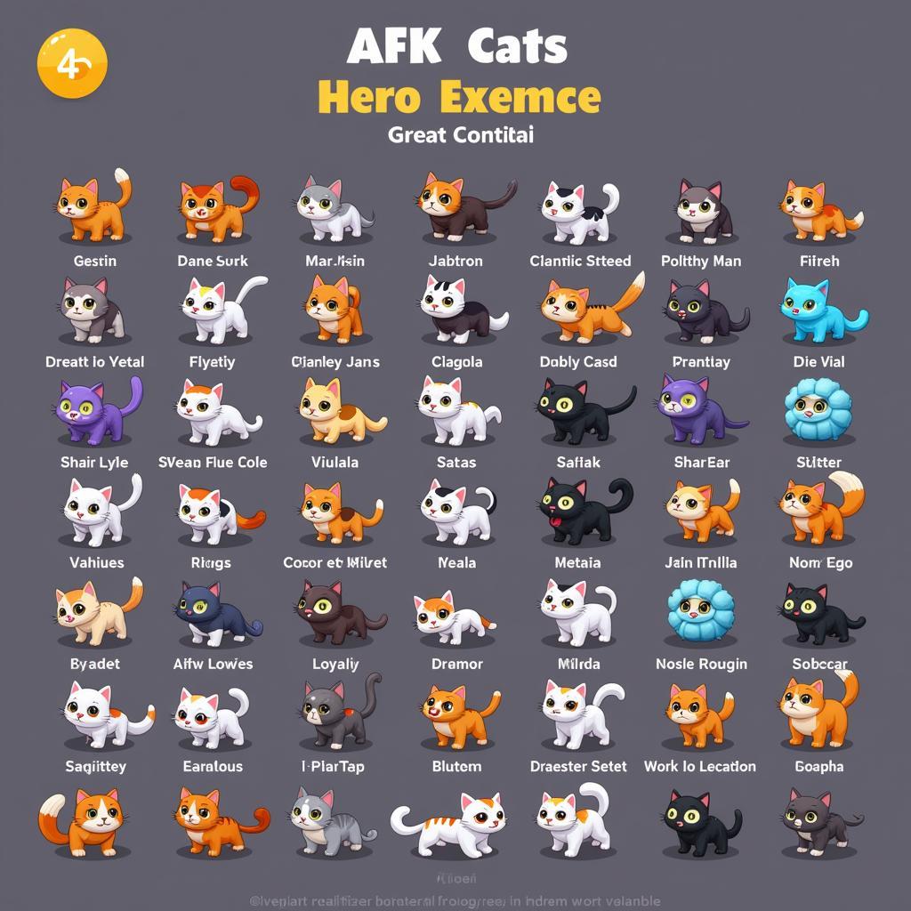 AFK Cats MOD APK Hero Roster