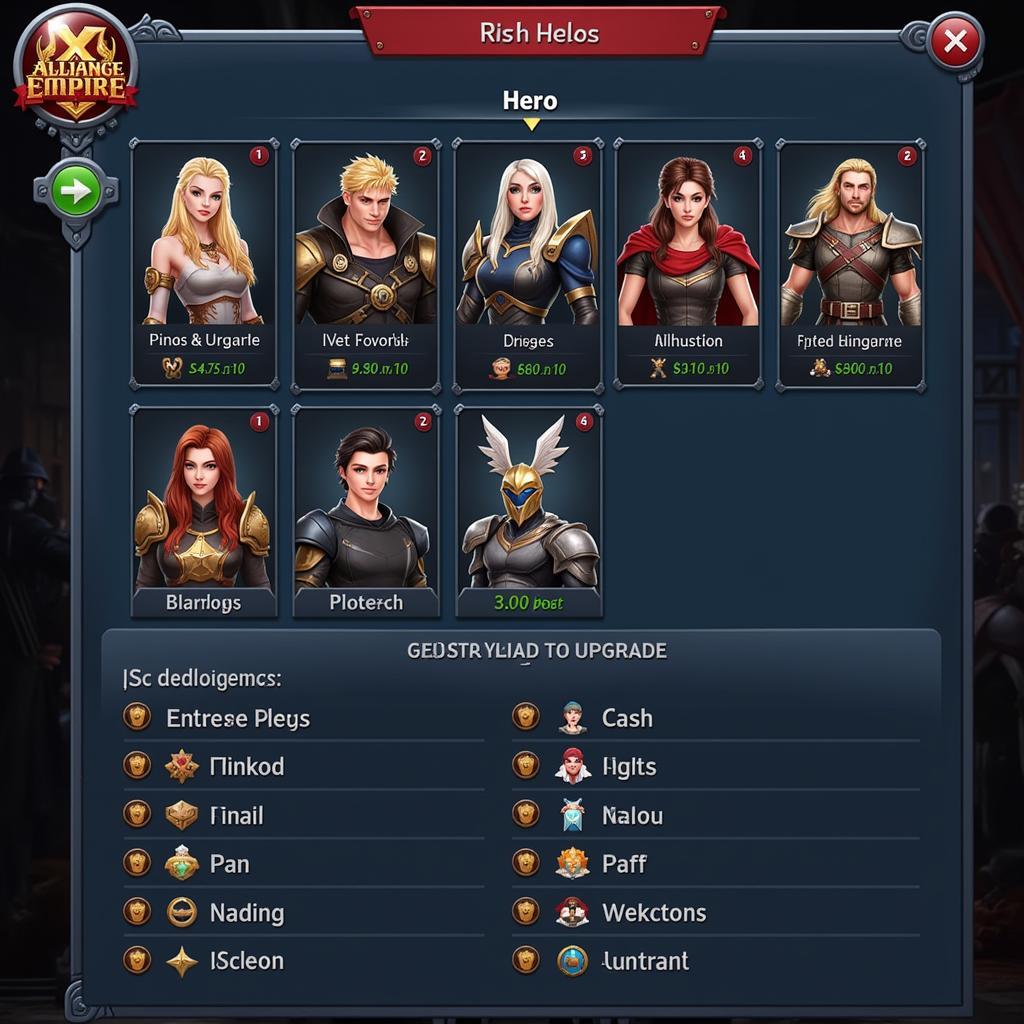 Alliance X Empire Hero Development