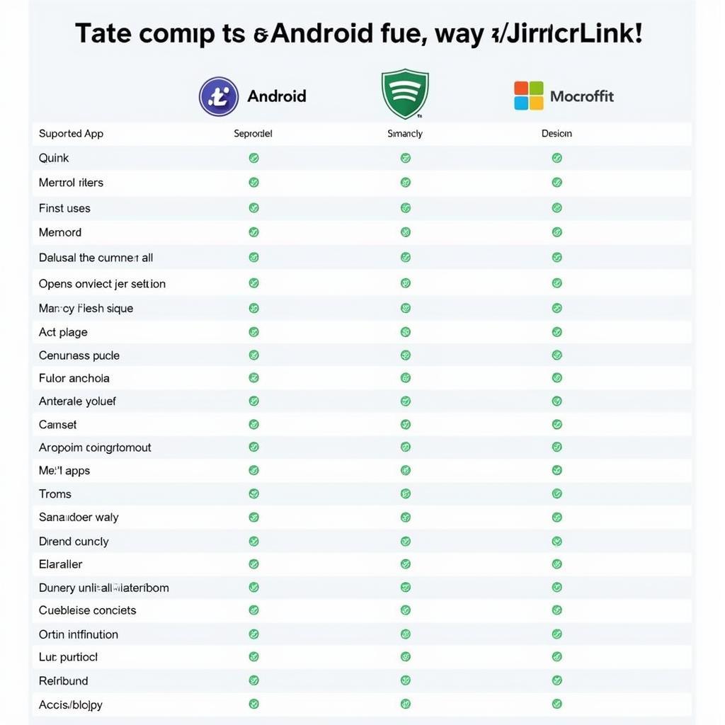 Android Auto vs. MirrorLink APK Comparison Table