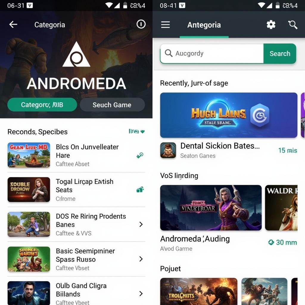 Andromeda APK Interface