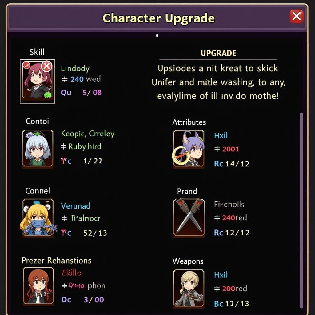 Anger of Stick 5 Character Upgrades Screen