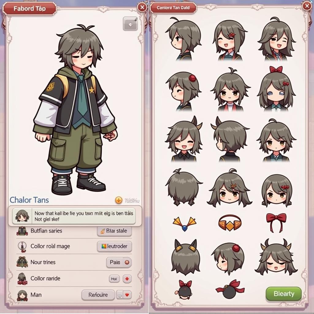 Anh Hung Xa Dieu APK Character Customization Screen