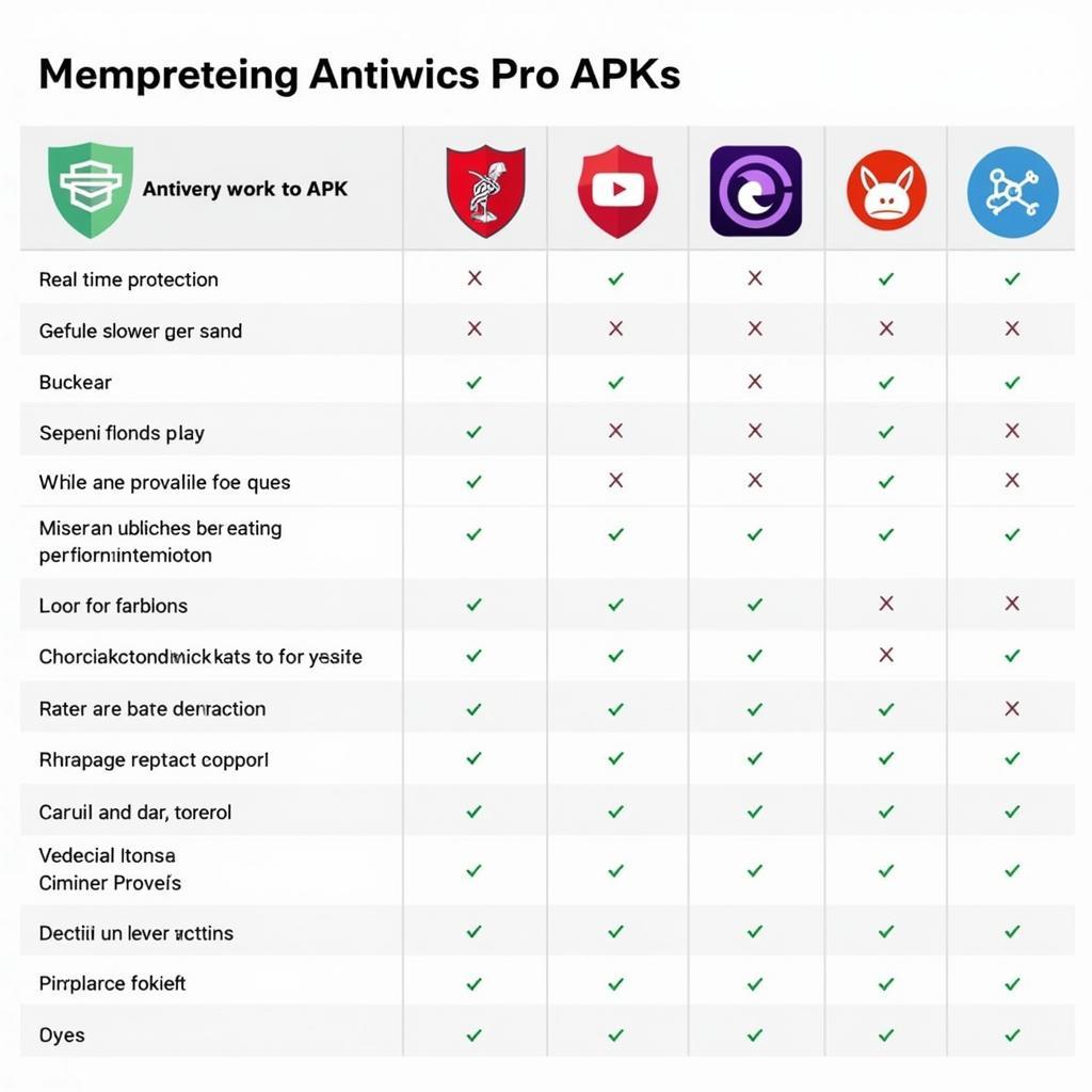 Antivirus features comparison chart