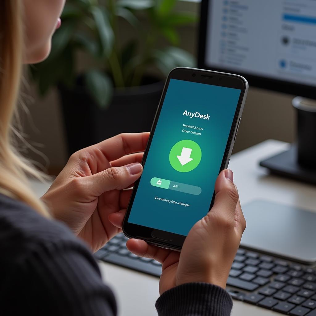 Downloading AnyDesk APK on an Android Phone