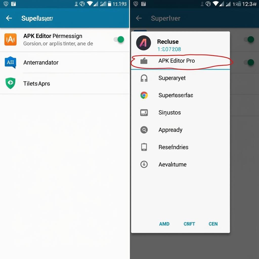 APK Editor Pro Superuser Permissions on Rooted Device