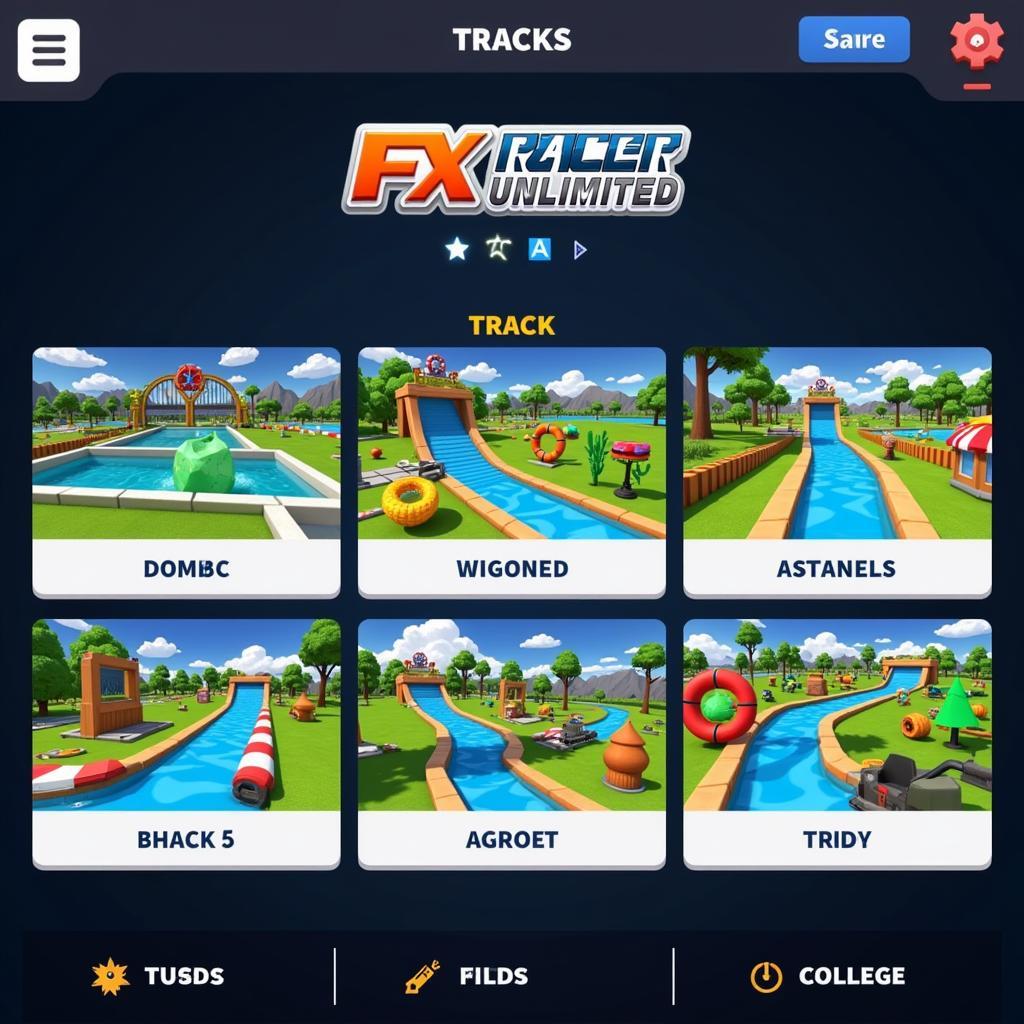 APK FX Racer Unlimited Track Selection Screen