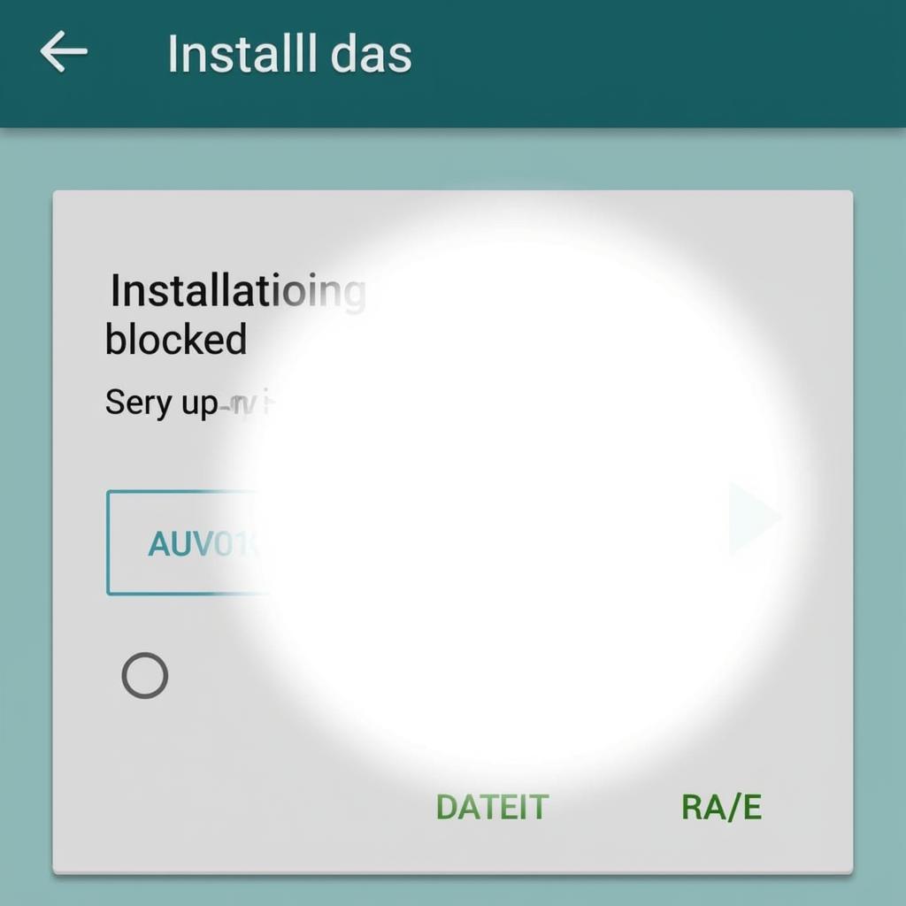 Error message showing APK installation denied due to unknown sources