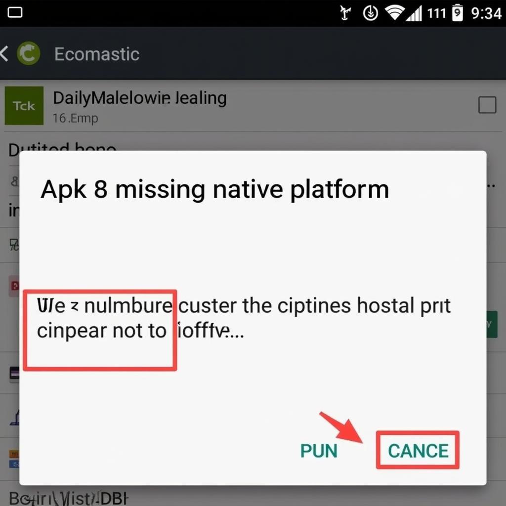 APK Missing Native Platform Error Message on Android