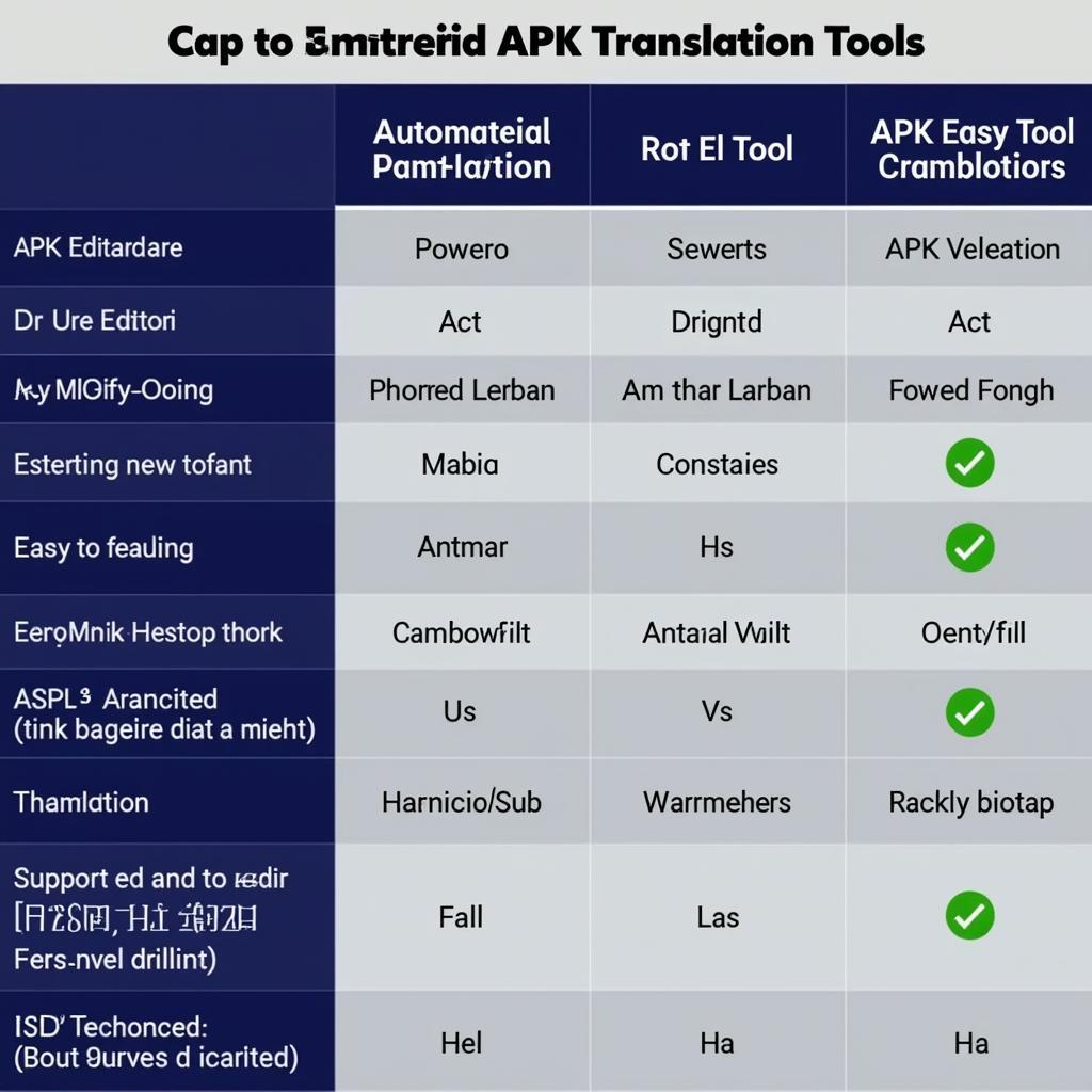 APK Translation Tools Comparison Table