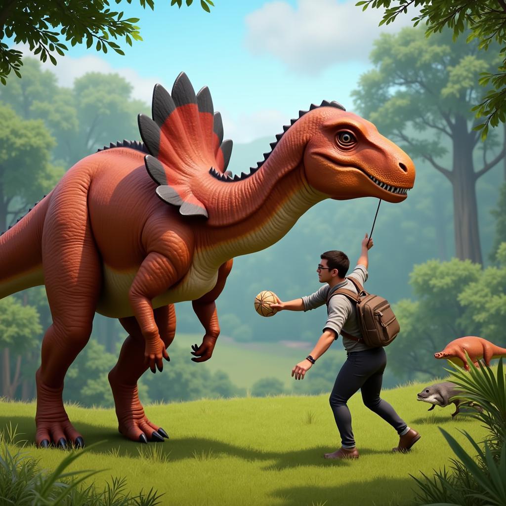 Taming a Dinosaur in ARK Mobile Mod APK 2.0.10