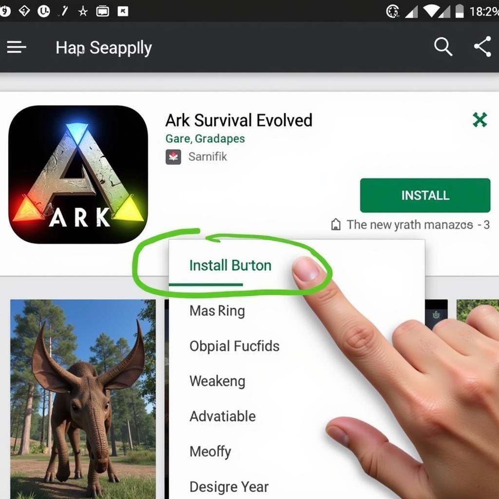 Downloading Ark Survival Evolved from the Google Play Store