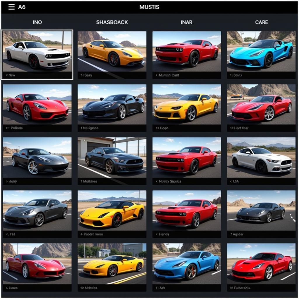 Asphalt 8 4.8.0i Mod APK Car Selection Screen