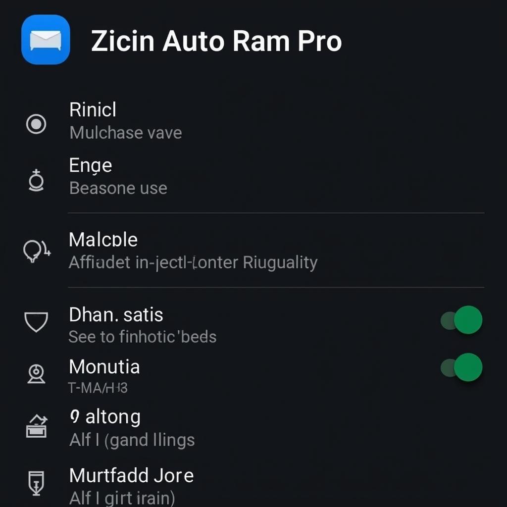 Auto Ram Pro APK settings